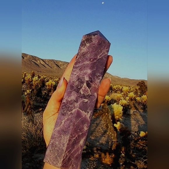 Tall & Chunky Deep Purple Lepidolite Tower-- 9 Inches Tall!!! - Picture 9 of 12